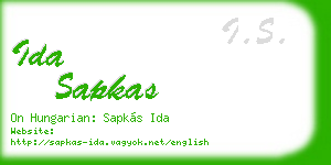 ida sapkas business card