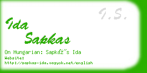 ida sapkas business card